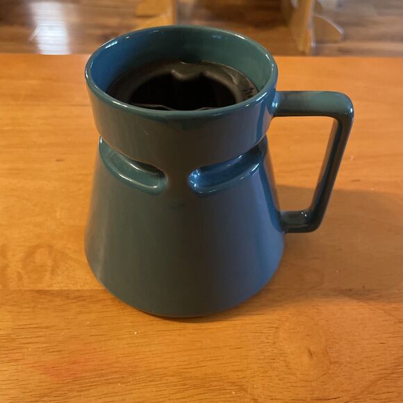 Hotjo High wave Ceramic Coffee Mug Green 16oz Nonslip Base Travel Mug Camping - Picture 1 of 7